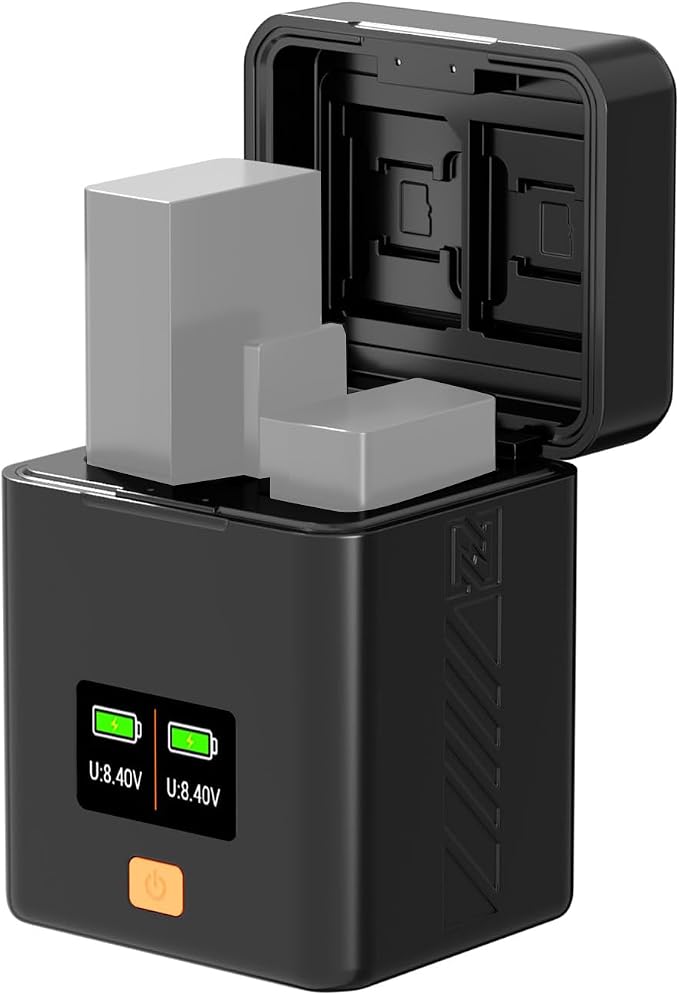 Portable Battery Charging Case with Dual Slots and PD Fast Charging for Z50 Z30 Z FC Cameras, Ideal for Travel
