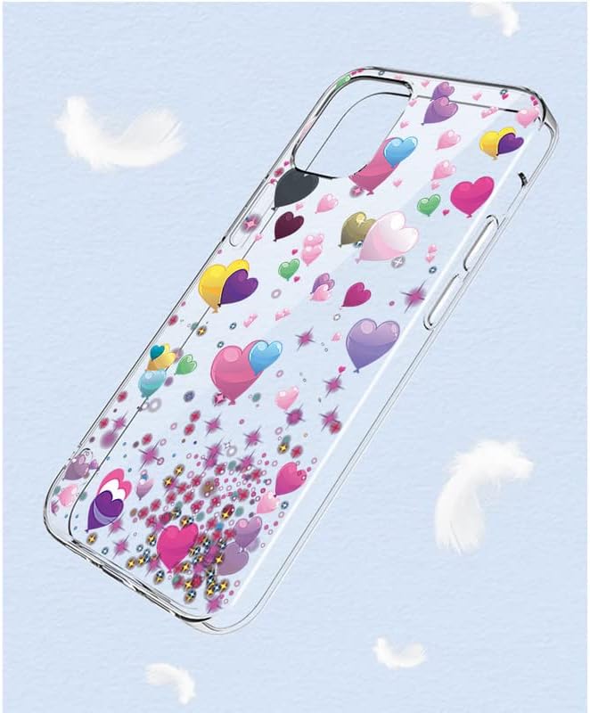 Cover for ZTE Blade A73 (6.52 inch) Case + Screen Protector，Tempered Glass 9H Hardness Protective Film and Soft Silicone Bumper Shell Transparent TPU Phone case -Romantic Balloon