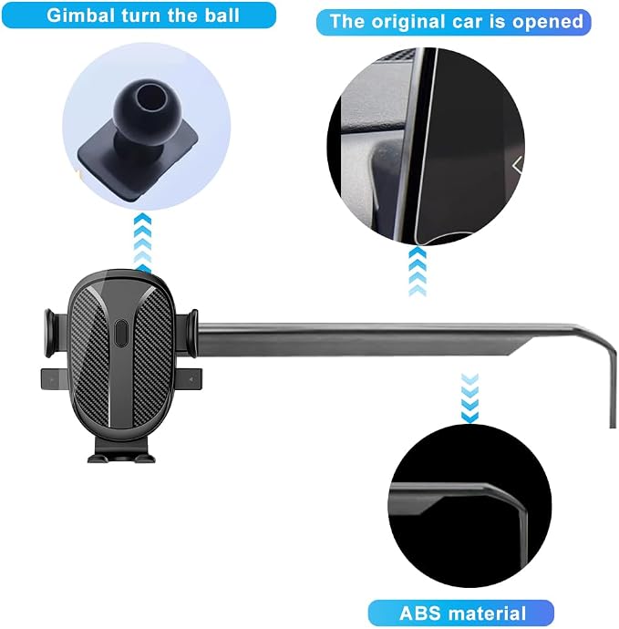 Car Phone Holder for Chevy Silverado/GMC Sierra 1500/2500/3500 Accessories 2022 2023 2024 2025 Custom Dash Mount Cell Phone Holder for Most Smartphones One-Hand Operation(with 13.4inch Screen)