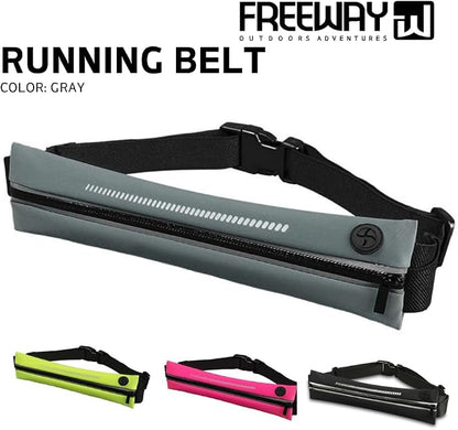 Lightweight Running Belt - Ergonomic Single or Double for Man and Woman - Perfect for running, training, sports (Single, Gray) designed for carrying Phone, Keys & Essentials - For All Cell Phones