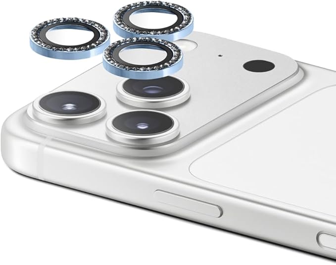CASETiFY Camera Lens Gem [High Clarity/Easy Installation/Scratch-Proof] for iPhone 17 Pro/iPhone 17 Pro Max - Soft Blue