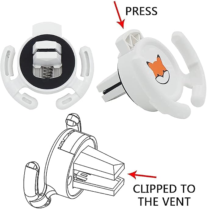 Car Vent Mount Holder 2 Pack - Compatible with Popsocket - Car Mount made for Pop Socket Grips Collapsible Phone Holder for Pop Mount with Secure AC Vent Clip, Horizontal Air Vent ONLY (White)