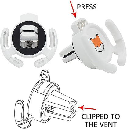 Car Vent Mount Holder 2 Pack - Compatible with Popsocket - Car Mount made for Pop Socket Grips Collapsible Phone Holder for Pop Mount with Secure AC Vent Clip, Horizontal Air Vent ONLY (White)