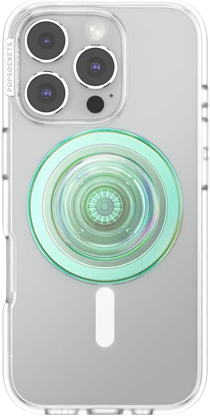 PopSockets Phone Grip for MagSafe, Magnetic Holder, Phone Stand, Green - Iridescent Turq