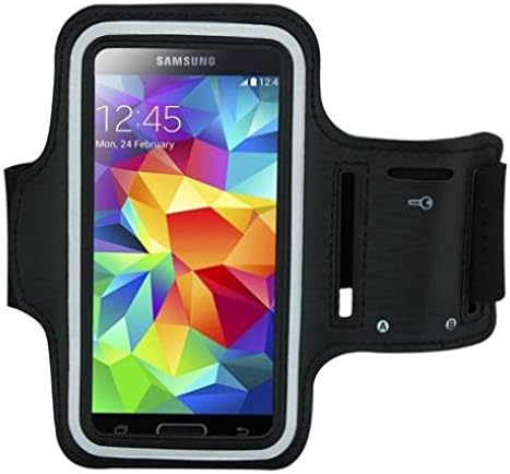 Samsung Galaxy J7 Perx Compatible Armband Sports Gym Workout Cover Case Running Exercise Arm Strap Band Neoprene Black