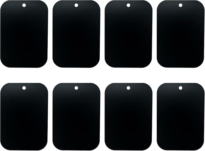 GDMINLO Mount Metal Plate（8Pack） for Magnetic Car Mount Phone Holder with Full Adhesive for Phone Magnet, 8X Rectangular (Black)