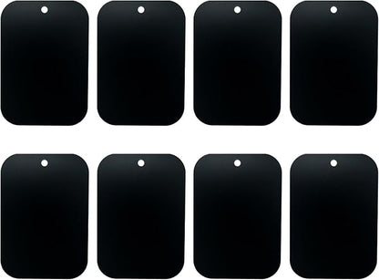 GDMINLO Mount Metal Plate（8Pack） for Magnetic Car Mount Phone Holder with Full Adhesive for Phone Magnet, 8X Rectangular (Black)