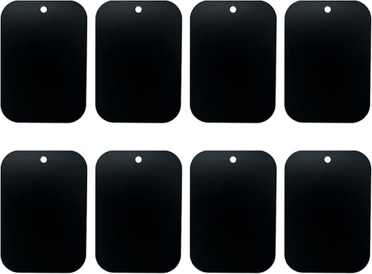 GDMINLO Mount Metal Plate（8Pack） for Magnetic Car Mount Phone Holder with Full Adhesive for Phone Magnet, 8X Rectangular (Black)