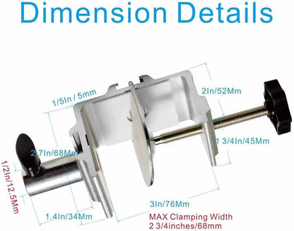 Replacement Heavy Duty C Clamp for 1/2” Base Magnifying Lamp,Desk Lamp,Swing Arm Lamp,Phone I pad Mount,Tablet Mic Holder,Table Mount Clamp for Microphone Stand Mic Boom Arm (G1 SIVLER)