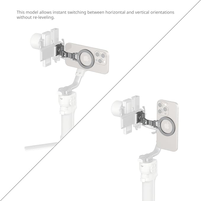 SMALLRIG Metal Phone Mount with Baseplate for Arca-Standard, Compatible for DJI RS 4 Mini, Smartphone Support with Cold Shoe Mount, Phone Tripod Mount for iPhone 17/16/15 Series etc. - 5339