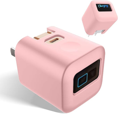 Silicone Case for Anker Nano 45W Type C Charger,Soft Silicone Protective Cover for USB C Charger Block,Shockproof,Fall-Resistant,Pink