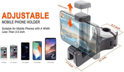 2 in 1 Car Headrest Hook with Cell Phone Holder, Universal for Purses and Bags, 360 Rotation, Silver