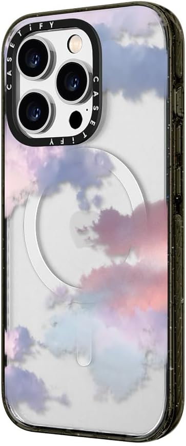 CASETiFY Impact iPhone 14 Pro Case [4X Military Grade Drop Tested / 8.2ft Drop Protection/Compatible with Magsafe] - Clouds - Glossy Black