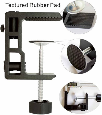 Replacement Heavy Duty C Clamp for 1/2” and 5/8” Hole Base Magnifying Lamp,Desk Lamp,Swing Arm Lamp,Phone I pad Mount,Tablet Mic Holder,Table Mount Clamp for Microphone Stand Mic Boom Arm (G2 BLACK)