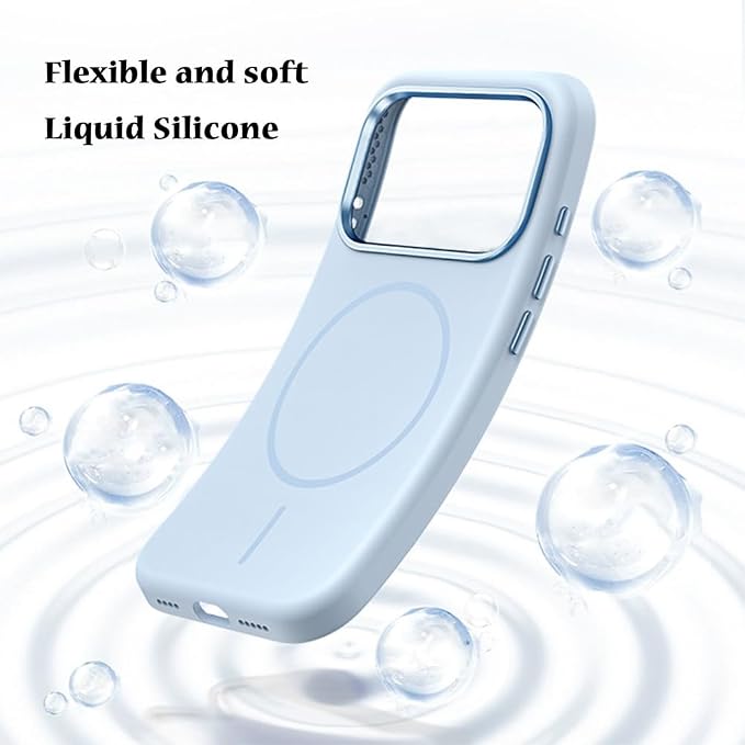 Magnetic Case for iPhone 17 Pro Max/17 Pro/17 Air/17, Wireless Charging Case, Ultra Thin Liquid Silicone Soft Fiber Lining Cover, (17 Pro Max,Blue)