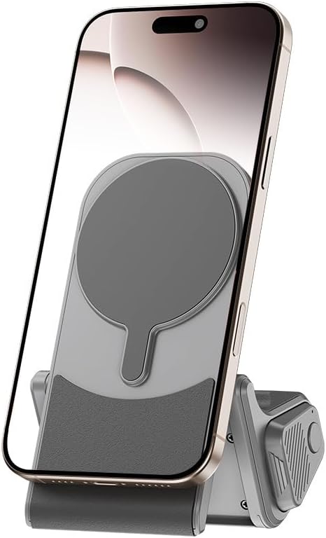 KIWIFOTOS for iPhone Magsafe Camera Grip Magnetic Phone Handle with Bluetooth Remote & Tripod Mount Adapter for iPhone 17 16 Pro Max Samsung Smartphone Vlog Video Shooting