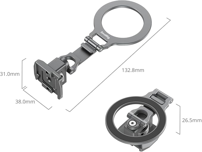 SMALLRIG Metal Phone Mount with Baseplate for Arca-Standard, Compatible for DJI RS 4 Mini, Smartphone Support with Cold Shoe Mount, Phone Tripod Mount for iPhone 17/16/15 Series etc. - 5339