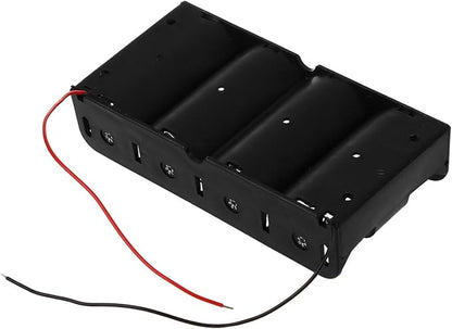 3X Spring Clip Black 4 x 1.5V D Size Battery Batteries Holder Case