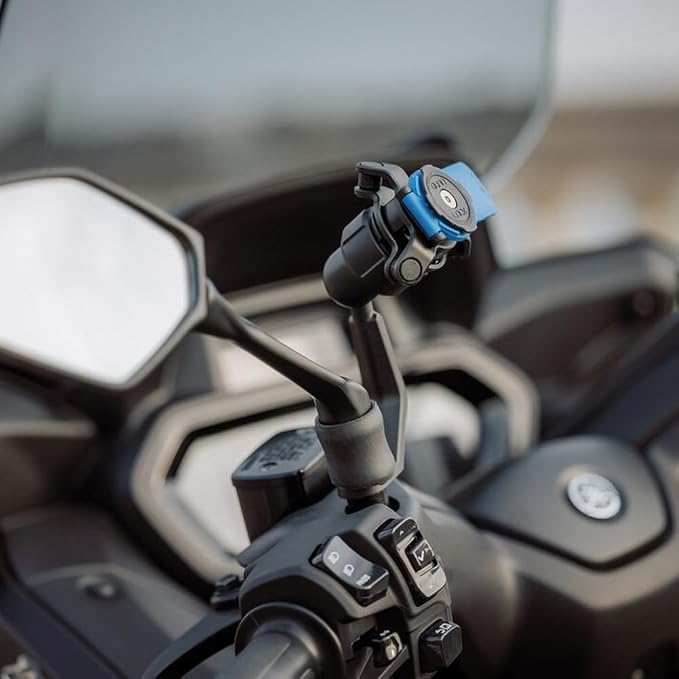 Quad Lock Mirror Stem Motorcycle Phone Mount Kit with Vibration Dampener and MAG Universal Adaptor