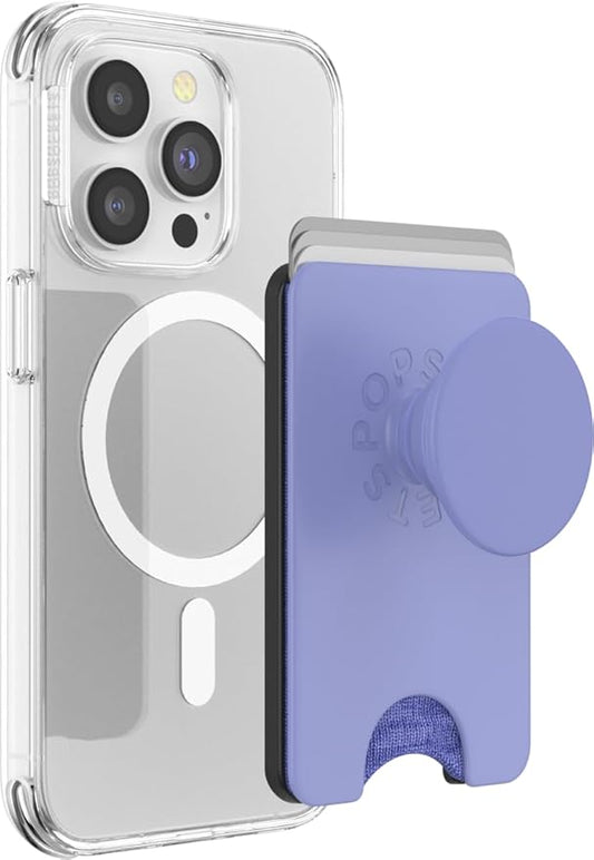 PopSockets Phone Wallet for MagSafe, Phone Card Holder with Grip, Purple - Deep Periwinkle