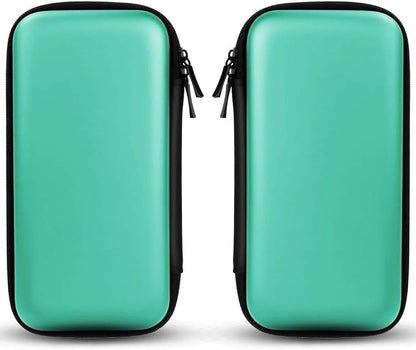 iMangoo Travel Essential Electronics Organizer Pouch Charger Case, Shockproof Dual Zipper Power Bank Cables Tech Accessories Purse, Men & Women Travel Must Have Storage Bag, 6.5x3.2x1 inch Mint