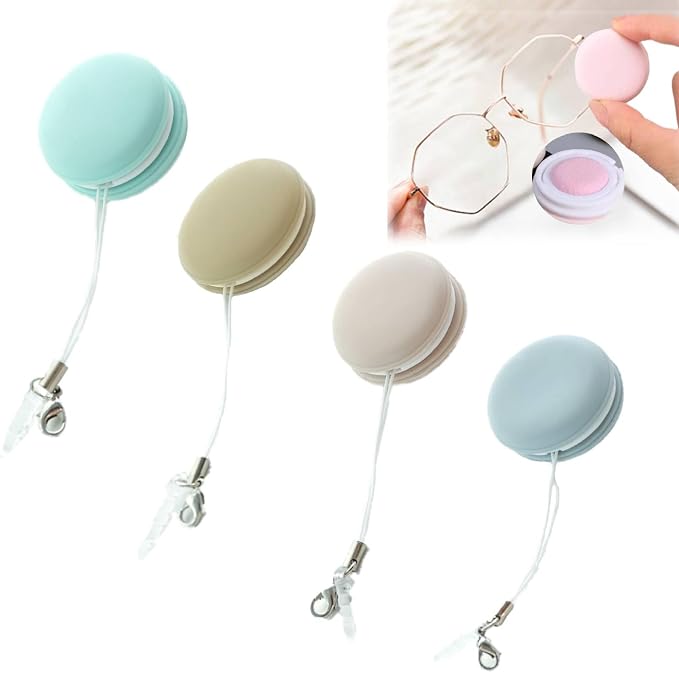 Macaron Phone Screen Wipe - 4PCS Mobile & Eye Glass Cleaner, Preserve Screens & Glasses