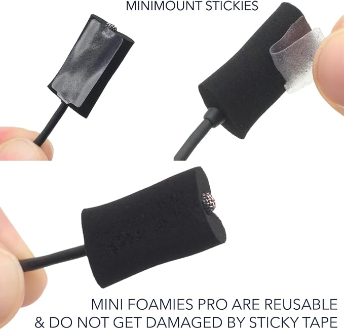 URSA Foamies Pro - Pack of 12 (Black) | Soft Foam Mounts for Wireless Lavalier Mics | Microphone Foam Covers | Stick Directly to Skin or Costume | Fits Most Microphone Brands | Lav Mic Accessories