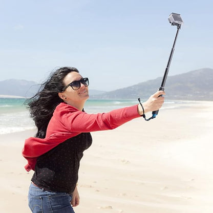 19” Short Extension Selfie Stick Compact Handle Grip Adjustable Waterproof Monopod Pole Compatible with GoPro Hero 13 12 11 10 9 8 7 6 5 AKASO DJI Osmo Action Camera(Mini Size)
