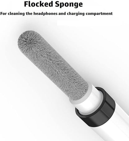 Dual-Brush Earbud Cleaning Pen | 4-in-1 Pro Kit for Precision & Durability, Tool Compatible with Airpods, Galaxy Buds, All Wireless Headsets -Black