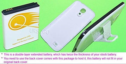 [Galaxy S4 Extended Battery High Power 8600mAh Extended Life Battery Thicker Door Cover Folding Bracket Compatible with Samsung Galaxy S4 SCH-I545 I9500 Smartphone
