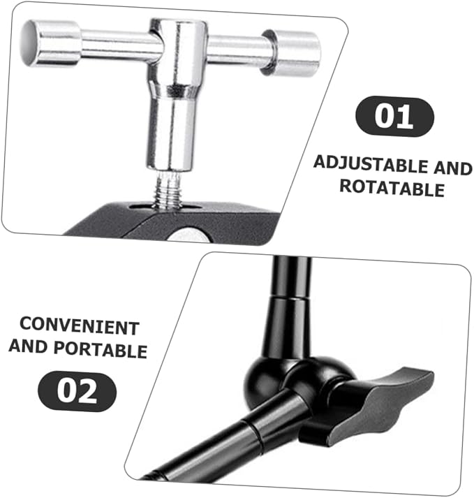 Adjustable Clip on Phone Holder Stand Rotatable Arm Mobile Phone Mount for Desk Car Bedroom Office Hands Free Viewing