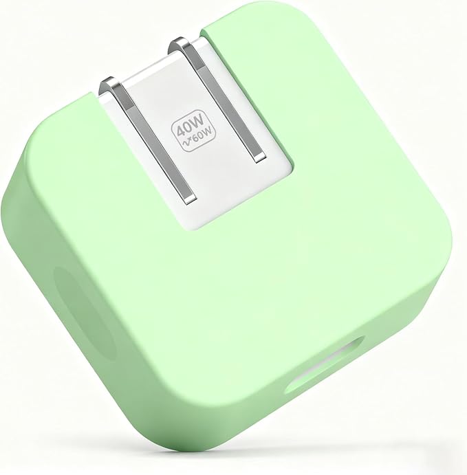 40W Soft Silicone Charger Sleeve Case Protective Cover for Apple 40W Power Adapter & 60W Max Charger, with iPhone 17/16/15, MacBook Air 13/13.6/15, Apple Watch Accessories. Green