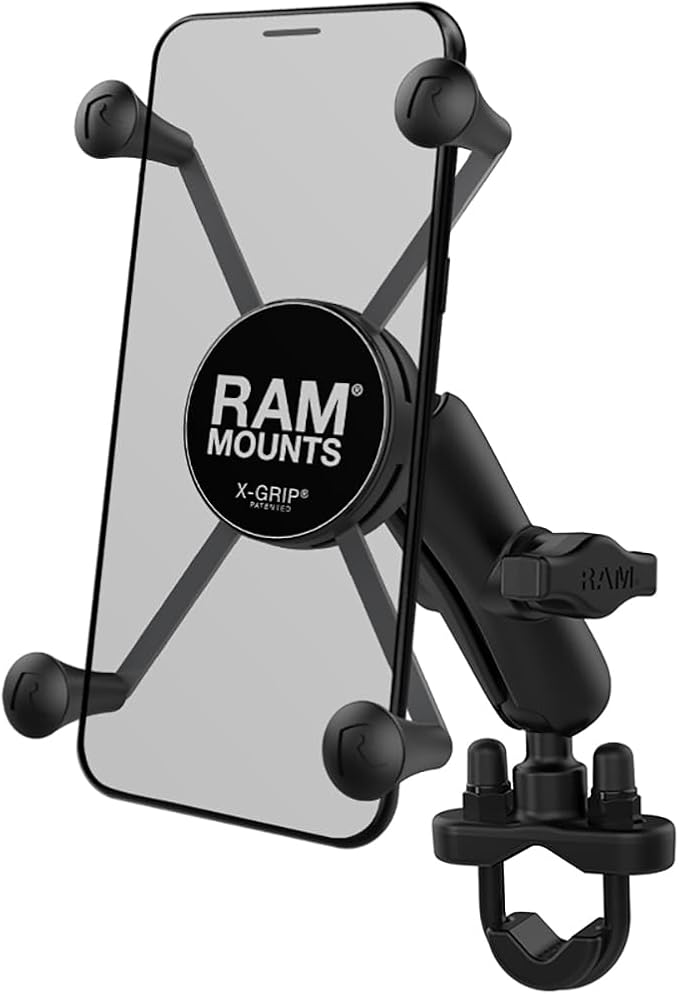 RAM Mounts X-Grip Large Phone Mount with Handlebar U-Bolt Base RAM-B-149Z-A-UN10U with Short Arm for Motorcycle, ATV/UTV, Bike