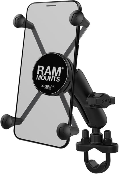 RAM Mounts X-Grip Large Phone Mount with Handlebar U-Bolt Base RAM-B-149Z-A-UN10U with Short Arm for Motorcycle, ATV/UTV, Bike