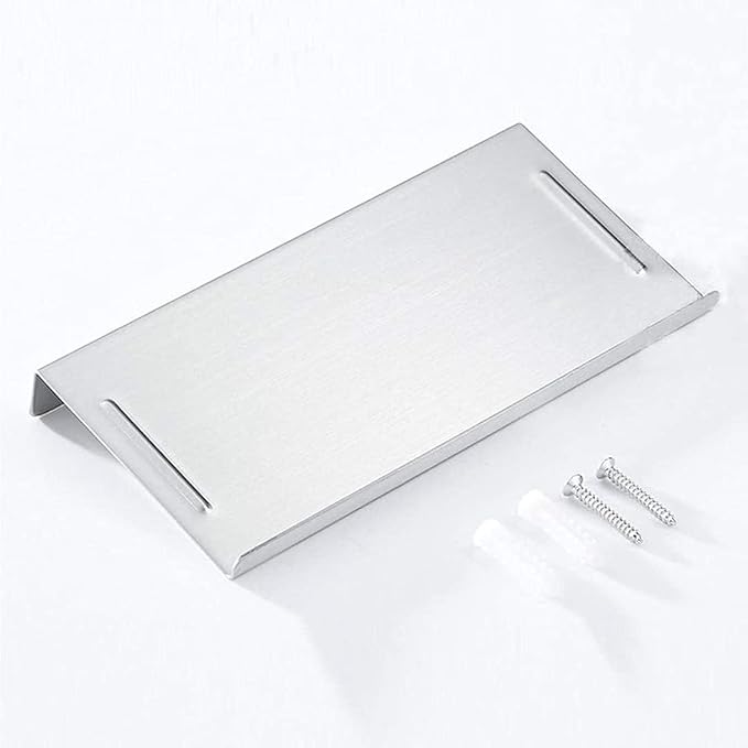 Bathroom Small Cell Phone Shelf Stainless Steel Anti-Slip Phone Holder Stand Wall Mounted for Small Speaker Smartphone Baby Wipes, Brushed