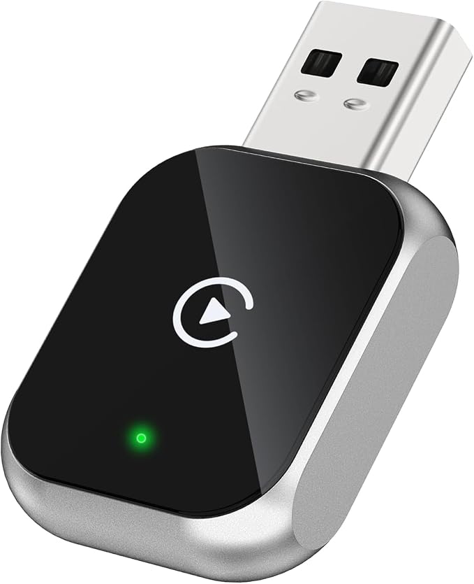 Mini Wireless Carplay Adapter for iPhone - Carplay Wireless Adapter Car Play Dongle, Wired to Wireless, Compatible with iPhone iOS 10+, Silver