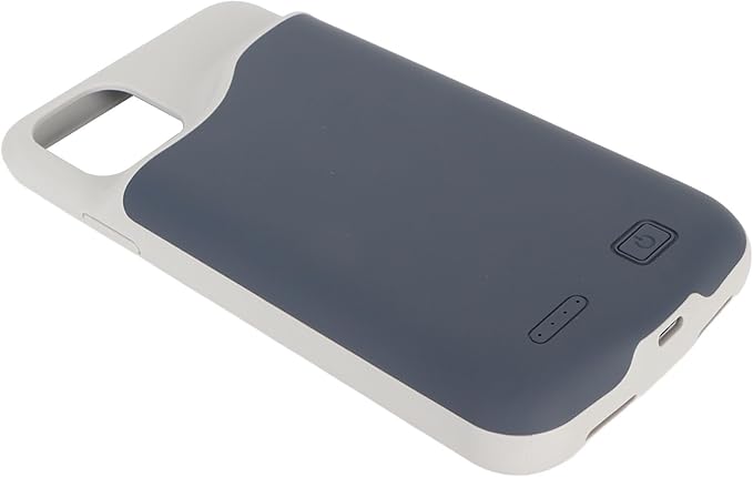 Phone Protective Charging Case, Portable Raised Border Design Phone Battery Case 4 LED Indicator for Office (Blue)