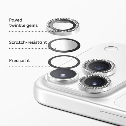 CASETiFY Camera Lens Gem [High clarity/Easy installation/Scratch-proof] for iPhone 17 Pro/iPhone 17 Pro Max - Silver
