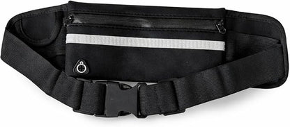 running belt for phone,slim waist pack for running,adjustable fitness belt,lightweight,fits most phones,workout travel (black)
