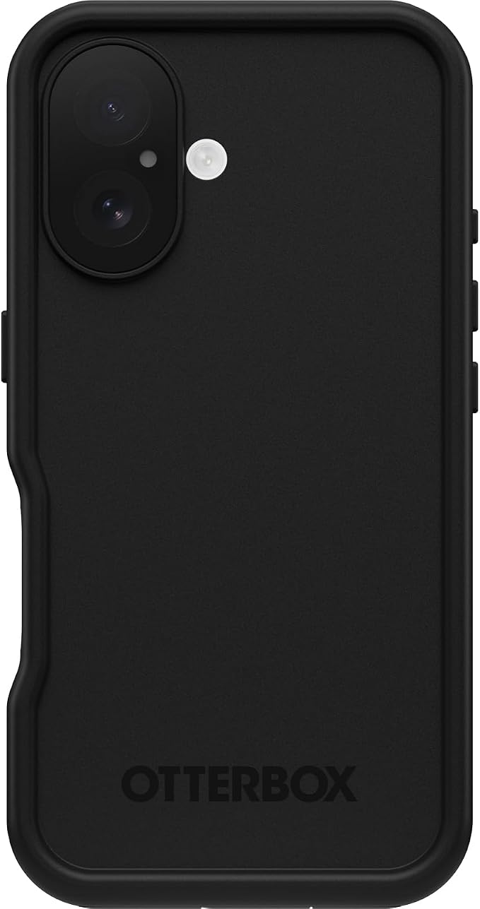 OtterBox iPhone 16 FRĒ Series Waterproof Case with MagSafe (Designed by LifeProof) - Black, Waterproof, 60% Recycled Plastic, Sleek and Stylish