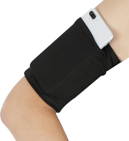 Elastic Running Armband Pouch Comfortable Arm Wrist Band Sleeve Bag Wristband Holder Pouch Case For Hold Phone Keys Card Wristband Holder Pouch Case, Black