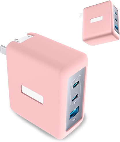 Case for Anker Nano 100W USB-C Charger – Soft Silicone Protective Cover for Dynamic Charger,Shockproof Dustproof Charging Block Protector Sleeve[Pink]
