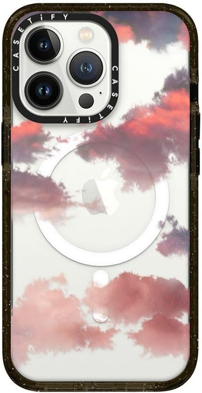CASETiFY Impact iPhone 13 Pro Case [4X Military Grade Drop Tested / 8.2ft Drop Protection/Compatible with Magsafe] - Clouds - Clear Black
