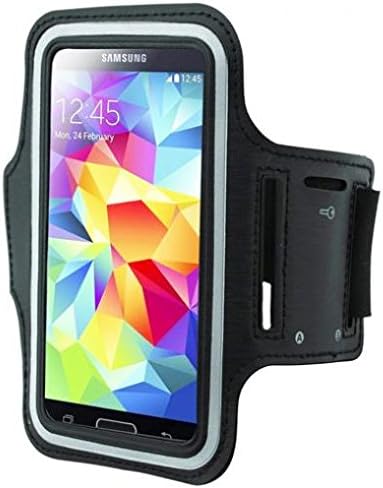 Galaxy Express 3 Compatible Armband Sports Gym Workout Cover Case Running Exercise Arm Strap Band Neoprene Black for Samsung Galaxy Express 3