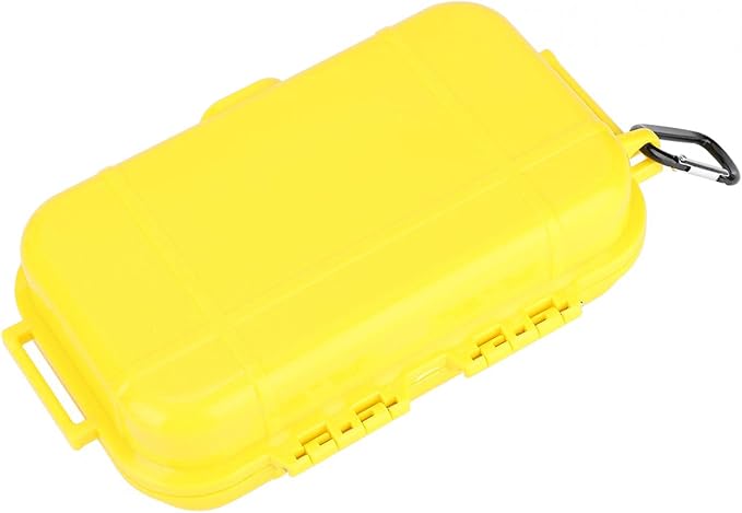 Tiiyee Small Waterproof Storage Case, Dry Box Protective Case Shockproof Survival Storage Container 6.29 * 3.54 * 1.57in Floating Hard Shell Wet Dry Box Airtight for Fishing Outdoor Gear