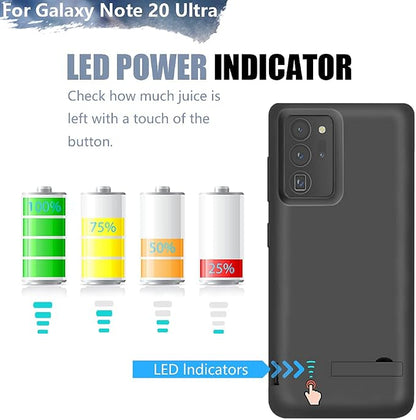 Sitong Battery Case for Samsung Galaxy Note 20 Ultra 5G, 6000mAh Rechargeable Extended Battery Charging Charger Case, Add 100% Extra Juice, Not Compatible with Galaxy S20 Ultra Black