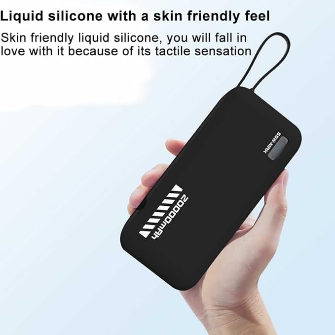 Mobile Power Silicone Case for CUKTECH CP25 20000mah 55W Power Bank Protective Case Power Source Sleeve (Black)
