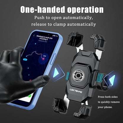 LOKTENWO Anti-Theft UTV Phone Mount with Vibration Dampener, Adjustable UTV Cellphone Holder Fit on 1.5''/1.65''/1.75''/1.85'' Roll Cage Bar, for 5.4''-7'' Smartphone
