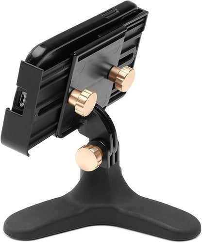 WeatherTech DeskFone Two View Universal Phone Holder for Flat Surfaces, Office, Kitchen, Nightstand - Rose Gold Metal Knobs