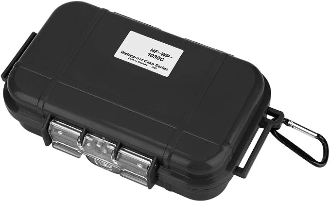 Tiiyee Small Waterproof Boxes of Plastic Case Shockproof Airtight Container Case Portable Airtight Carry Box Black Dry